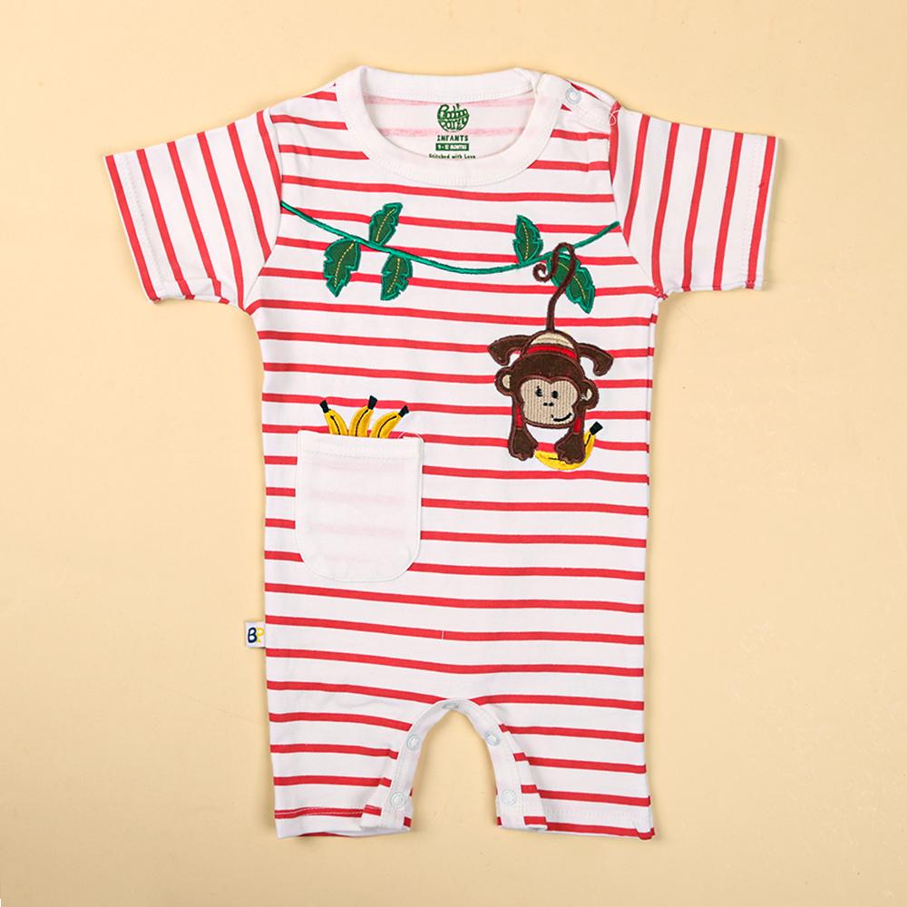 Monkey Romper For Boys - Red (IS-77)